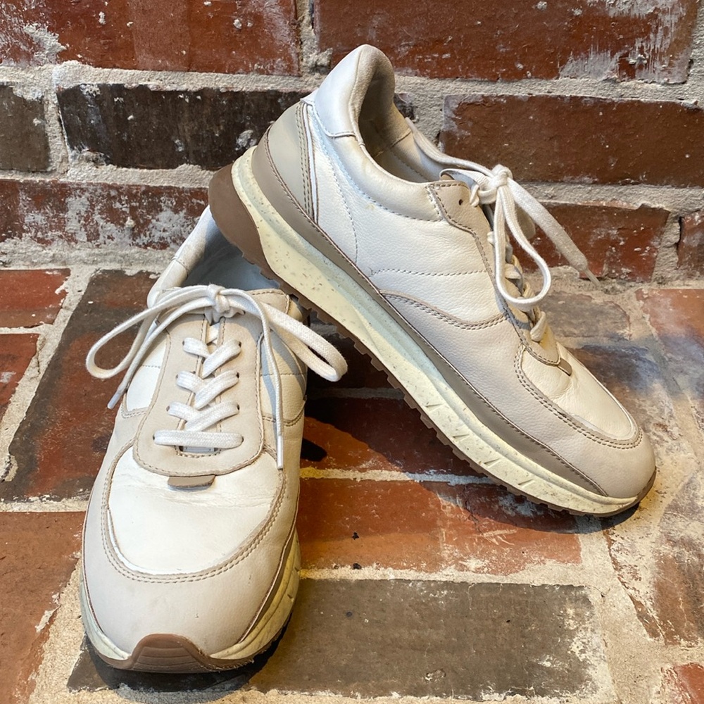 Women’s Madewell Kickoff Trainer Sneaker in Neutral Colorblock Leather Size 9.5